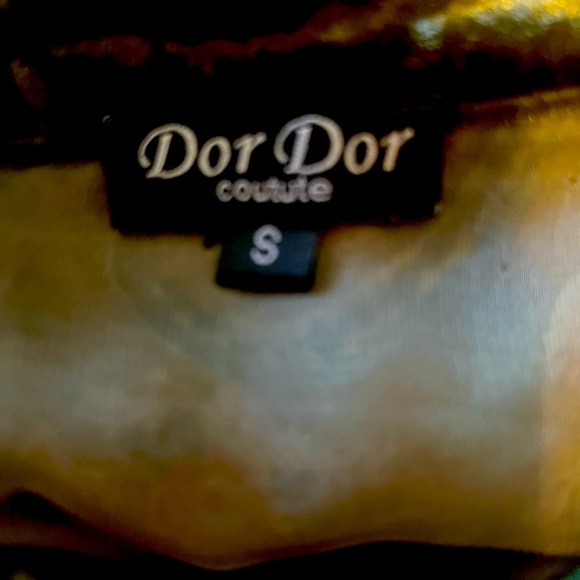 DOR DOR Couture Women’s Olive Green Lux Crushed Velvet Burn Out Dress/Tunic S - Picture 7 of 8